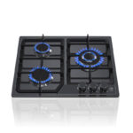 Parrilla de gas 3 quemadores 59 cm en acero inoxidable - negro AI3N Avera