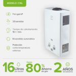 Combo Calentador instantáneo gas LP 16 L, 3.5 Servicios + Presurizador 72 L C16LPR72L Avera - Imagen 3