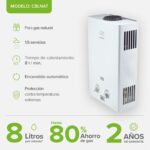 Calentador de agua instantáneo gas natural 1.5 Servicios, 8 Litros/Minuto C8LNAT Avera - Imagen 2