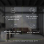Cafetera de urna con 2 dispensadores 50 tazas en acero inoxidable CAF05 Avera - Imagen 3