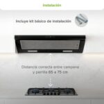 Tricombo Parrilla de gas 6 quemadores vidrio templado 90 cm + Campana de pared extraible táctil 90 cm + Horno eléctrico 67 L VT6CED90THEL127 Avera - Imagen 16