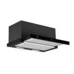 Campana de cocina de pared extraible 90 cm, 550 m³/h de extracción control táctil acero inoxidable - negro CED90T Avera