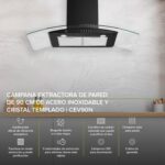 Combo Parrilla de inducción 4 quemadores + Parrilla de gas 2 quemadores + Campana de pared curva negra 90 cm VT2PIV4CEV90N Avera - Imagen 3