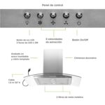 Tricombo Parrilla de gas 6 quemadores acero inoxidable 86 cm + Campana para isla curva 90 cm + Horno gas LP 58 L AI6CEVD90BHE01LP Avera - Imagen 13
