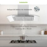 Tricombo Parrilla de gas 6 quemadores acero inoxidable 86 cm + Campana para isla curva 90 cm + Horno gas LP 58 L AI6CEVD90BHE01LP Avera - Imagen 15