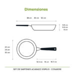 Set de sartenes de acero inoxidable acabado espejo - 3 piezas COSAR01E Avera - Imagen 10