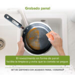 Set de sartenes de acero inoxidable acabado panal - 3 piezas COSAR02P Avera - Imagen 8