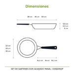 Set de sartenes de acero inoxidable acabado panal - 3 piezas COSAR02P Avera - Imagen 9