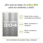 Set de sartenes de acero inoxidable acabado panal - 3 piezas COSAR02P Avera - Imagen 12