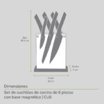 Juego de cuchillos de acero con tecnología BO Black y base magnética - 6 piezas CU6 Avera - Imagen 5