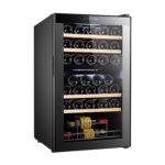 Cava de vinos 33 botellas con doble zona temperatura enfriamiento por compresor y estantes de madera 88 L EV33 Avera