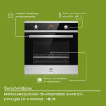 Tricombo Parrilla de gas 5 quemadores acero inoxidable 76 cm + Campana de pared extraible 80 cm + Horno gas LP 58 L AI5CED80HE01LP Avera - Imagen 21