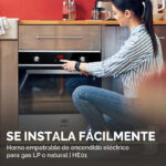 Tricombo Parrilla de gas 5 quemadores acero inoxidable 76 cm + Campana de pared extraible 80 cm + Horno gas LP 58 L AI5CED80HE01LP Avera - Imagen 23