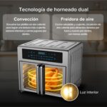 Horno eléctrico y freidora de aire de puertas francesas XL 25L con 18 funciones preestablecidas 1700 W HPF01 Avera - Imagen 8