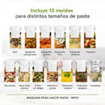 Máquina para hacer pasta fresca con 13 moldes y 3 accesorios MP01 Avera - Imagen 5