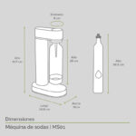 Máquina para hacer agua con gas 1 L + cilindro de CO2 MS01 Avera - Imagen 5