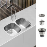Tarja fregadero de acero inoxidable de submontaje – 2 tinas PAF04U Avera - Imagen 2
