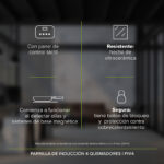 Tricombo Parrilla de inducción 4 quemadores 59 cm + Campana de pared negra 60 cm + Horno eléctrico 127 V 67 L PIV4CEA60NHEL127 Avera - Imagen 4