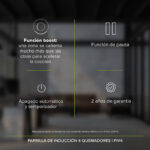 Tricombo Parrilla de inducción 4 quemadores 59 cm + Campana de pared negra 60 cm + Horno eléctrico 127 V 67 L PIV4CEA60NHEL127 Avera - Imagen 3