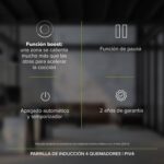 Combo Parrilla de inducción 4 quemadores + Parrilla de gas 2 quemadores + Campana de pared curva negra 90 cm VT2PIV4CEV90N Avera - Imagen 14