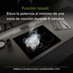 Combo Parrilla de inducción 4 quemadores + Parrilla de gas 2 quemadores + Campana de pared curva negra 90 cm VT2PIV4CEV90N Avera - Imagen 18