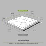 Tricombo Parrilla de inducción 4 quemadores 59 cm + Campana de pared negra 60 cm + Horno eléctrico 127 V 67 L PIV4CEA60NHEL127 Avera - Imagen 5