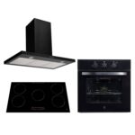 Tricombo Parrilla de inducción 5 quemadores con booster 90 cm + Campana de pared tipo T 90 cm + Horno eléctrico 67 L PIV590CEV90BNHEL127 Avera