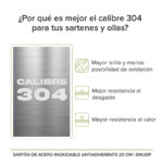Sartén de acero inoxidable acabado panal - 20 cm SIN20P Avera - Imagen 8