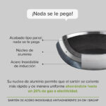 Sartén de acero inoxidable acabado panal - 24 cm SIN24P Avera - Imagen 5