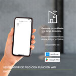 Ventilador de Pedestal Inteligente WiFi, Oscilación de 90°, Pantalla Digital, Temporizador 8h y 3 Velocidades VP01 Avera - Imagen 5