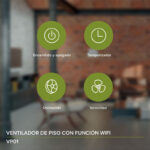 Ventilador de Pedestal Inteligente WiFi, Oscilación de 90°, Pantalla Digital, Temporizador 8h y 3 Velocidades VP01 Avera - Imagen 4