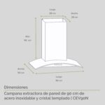Combo Parrilla de inducción 4 quemadores + Parrilla de gas 2 quemadores + Campana de pared curva negra 90 cm VT2PIV4CEV90N Avera - Imagen 4