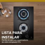 Combo Parrilla de inducción 4 quemadores + Parrilla de gas 2 quemadores + Campana de pared curva negra 90 cm VT2PIV4CEV90N Avera - Imagen 11