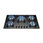 Tricombo Parrilla de gas 5 quemadores vidrio templado 77 cm + Campana de pared inclinada 90 cm + Horno gas LP 58 L VT5CEV90CHE01LP Avera - Imagen 6